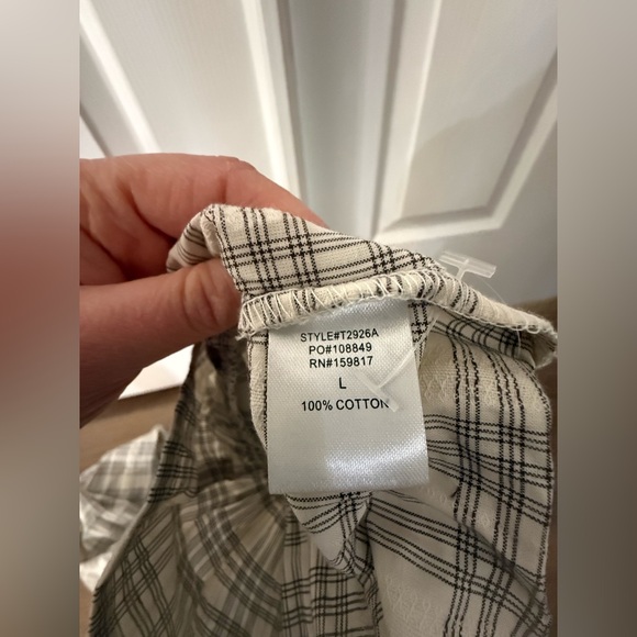 Altar’d State Raya Plaid Beige Women's Top with Lace Collar - Picture 8 of 9